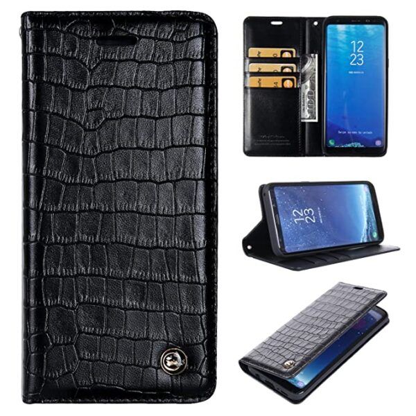Ümbris kaanega Simple Fashion Iphone X/ Iphone XS (must/croco)
