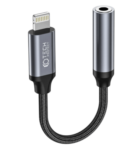 Adapter Tech-Protect Lightning - 3.5mm, kõrvaklappidele (must)
