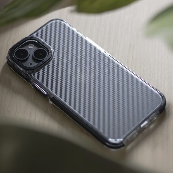 Ümbris Acrylic Carbon iPhone 12 / 12 Pro 6,1" (must)