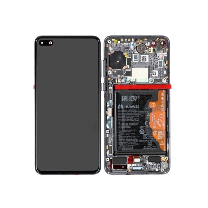 Varuosa Huawei P40 ekraan raami ja akuga must (service pack)