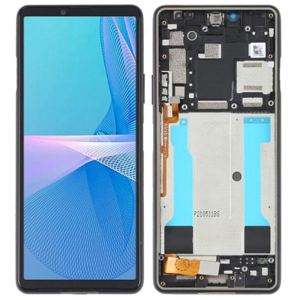 Varuosa Sony Xperia 10 III ekraan raamiga must (service pack)