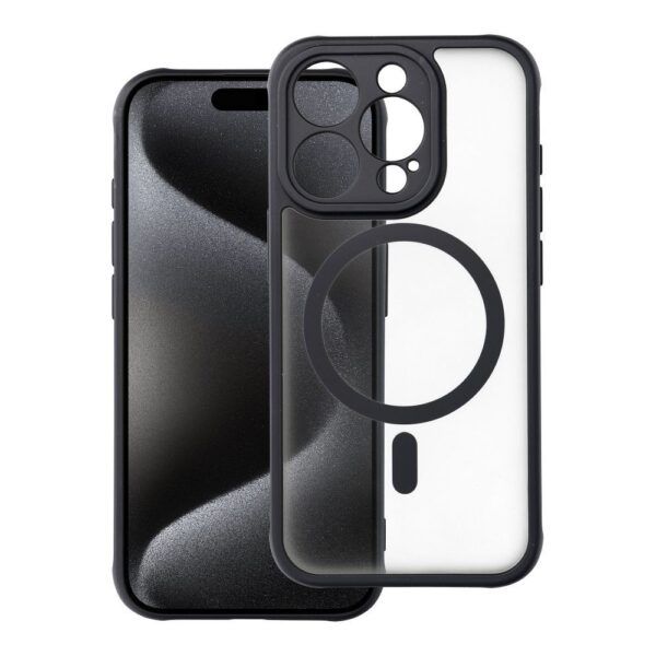Ümbris FULL MATTE MagSafe Apple iPhone 15 Plus (läbipaistev / must)