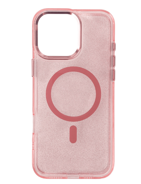Ümbris Glitter MagSafe iPhone 16 (roosa)