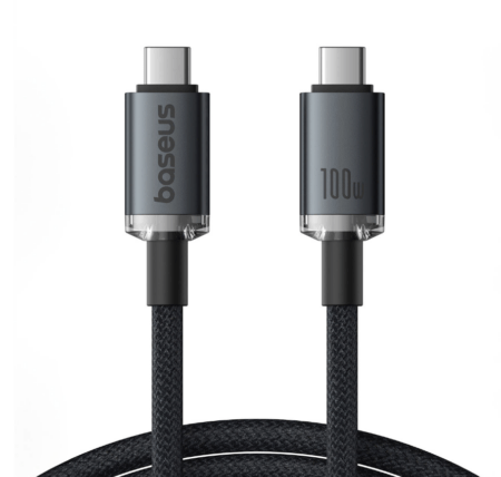 Juhe Baseus CB000089 Crystal Shine USB-C - USB-C 100W 20Gbps 1.5m (must)