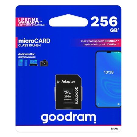 Mälukaart Micro SD Goodram 256 GB HC UHS-I Class 10 + SD Adapter