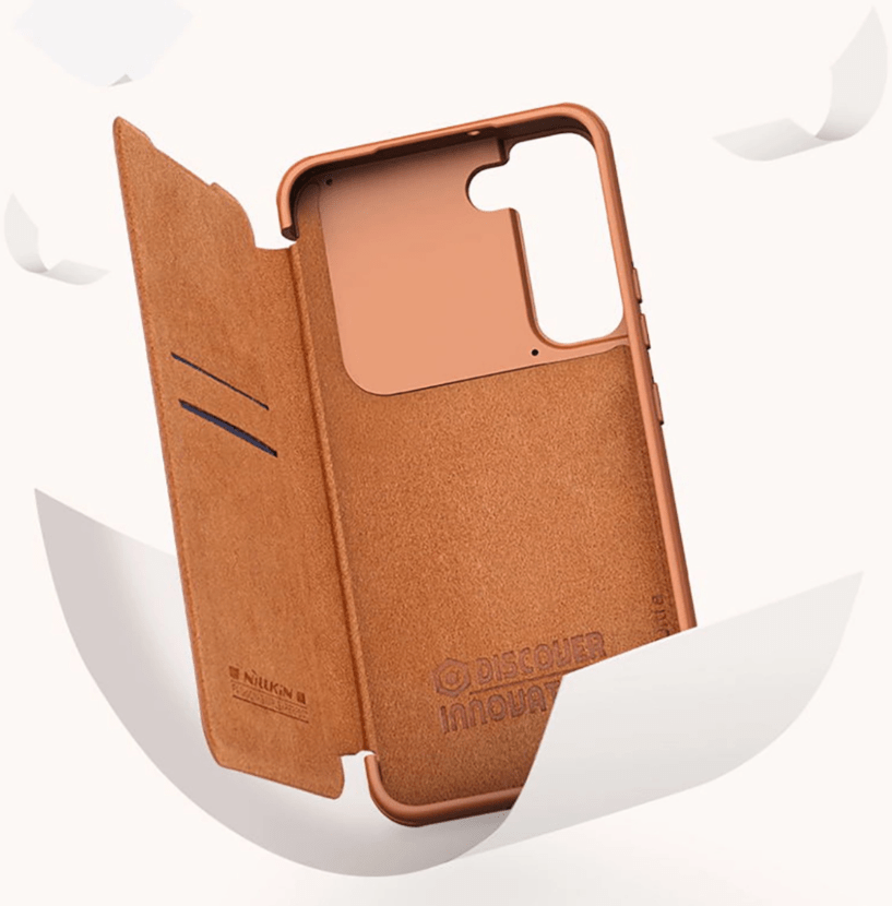 Ümbris kaanega Nillkin Qin Pro Leather Samsung Galaxy S22 Plus (pruun) Ümbris kaanega Nillkin Qin Pro Leather Samsung Galaxy S22 Plus (pruun)