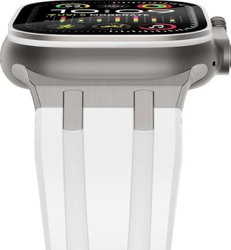 Kellarihm Silicone Apple Watch 42/ 44/ 45/ 49mm (valge)