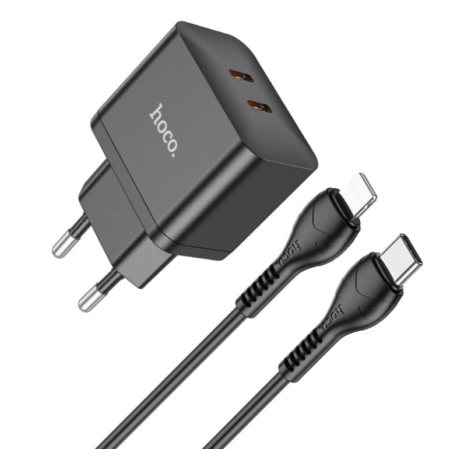 Adapter Hoco N29 PD35W c 2 Type-C + Lightning (must)