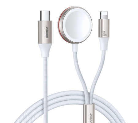 Juhe Joyroom 2in1 USB-A / Lighting+Apple Watch (1.5m / valge)