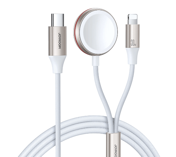 Juhe Joyroom 2in1 USB-A / Lighting+Apple Watch (1.5m / valge) Juhe Joyroom 2in1 USB-A / Lighting+Apple Watch (1.5m / valge)