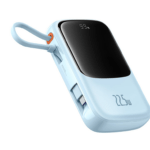 Akupank Baseus Qpow Pro+ 22.5W LCD ekraaniga+Type-C juhe 10000mAh (sinine)