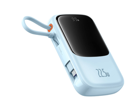 Akupank Baseus Qpow Pro+ 22.5W LCD ekraaniga+Type-C juhe 10000mAh (sinine)