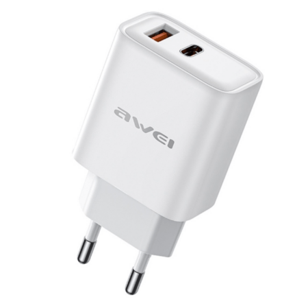 Charger Awei PD81C-EU USB / Type-C (valge)