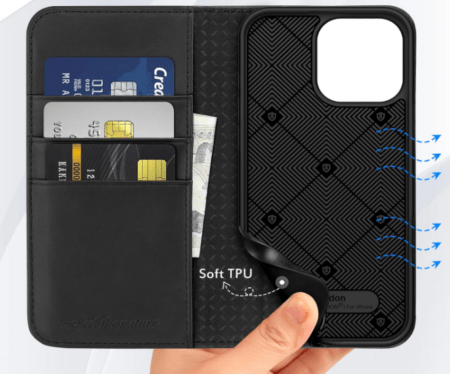 Ümbris kaanega Shieldon iPhone 16 Pro Max (must)