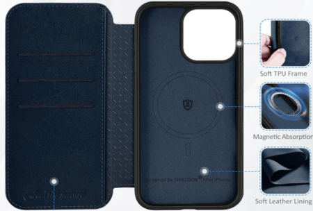 Ümbris kaanega Shieldon II Magsafe iPhone 16 Pro (sinine)