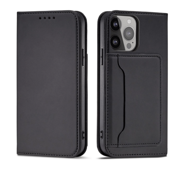 Ümbris kaanega Pouch Card Wallet iPhone 14 Pro (must)