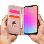 Ümbris kaanega Pouch Card Wallet iPhone 14 (roosa)
