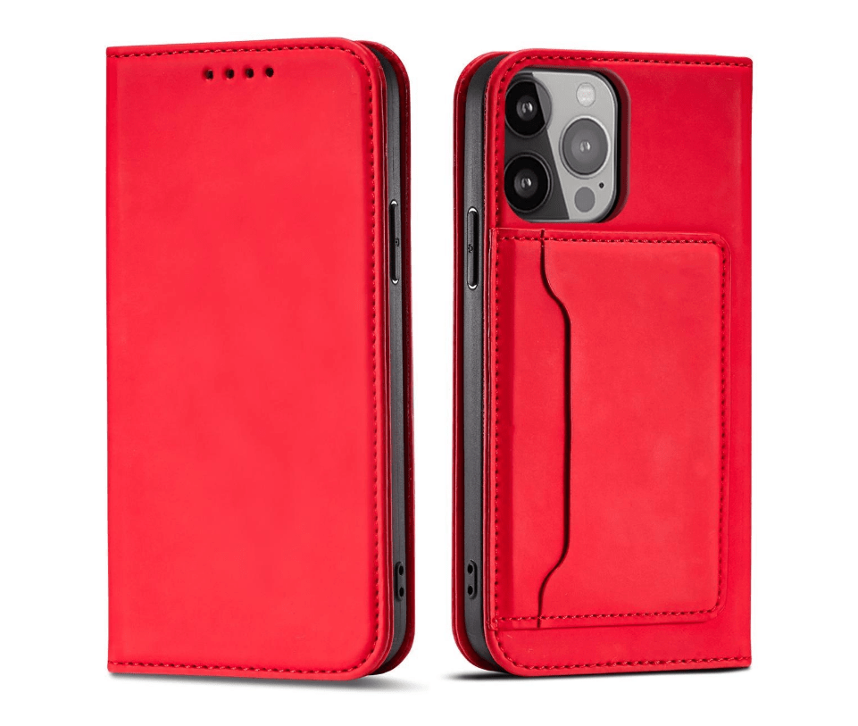 Ümbris kaanega Pouch Card Wallet iPhone 13 Pro (punane) Ümbris kaanega Pouch Card Wallet iPhone 13 Pro (punane)