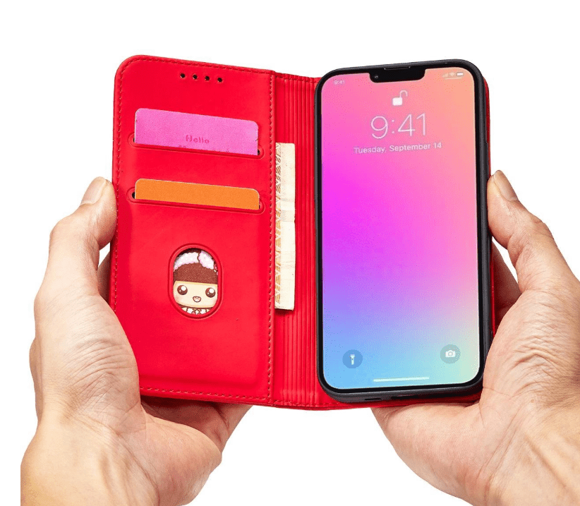 Ümbris kaanega Pouch Card Wallet iPhone 13 Pro (punane) Ümbris kaanega Pouch Card Wallet iPhone 13 Pro (punane)
