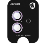 Kaitseklaas Joyroom JR-MFY0275 Rhinestones tagakaamerale iPhone 16/ 16 Plus (roosa)