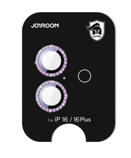 Kaitseklaas Joyroom JR-MFY0275 Rhinestones tagakaamerale iPhone 16/ 16 Plus (roosa)
