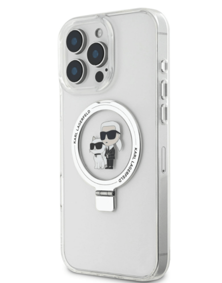 Karl Lagerfeld Ümbris IML Metal Karl&Choupette Head MagSafe iPhone 16 Pro (läbipaistev)
