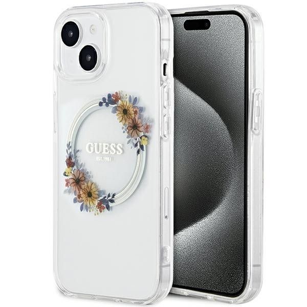 Ümbris Guess GUHMP15SHFWFCT MagSafe Flowers iPhone 15 Ümbris Guess GUHMP15SHFWFCT MagSafe Flowers iPhone 15