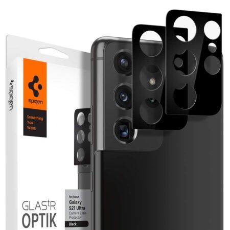 Kaitseklaas Spigen tagakaamerale Samsung Galaxy S21 Ultra (must/ 2 tk pakis) Kaitseklaas Spigen tagakaamerale Samsung Galaxy S21 Ultra (must/ 2 tk pakis)