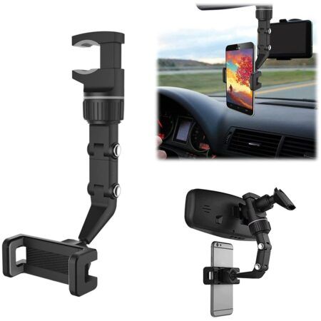Telefoni hoidik autosse universaalne tagaistmele / peeglihoidjale (must)