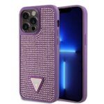 Guess Ümbris GUHCP15XHDGTPU Rhinestones Triangle Metal Logo iPhone 15 Pro Max (roosa)