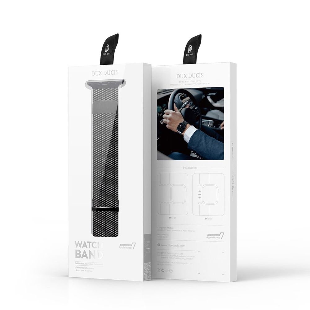 Kellarihm Dux Ducis Milanese Apple Watch 42 / 44 / 45 / 49 mm (must) Kellarihm Dux Ducis Milanese Apple Watch 42 / 44 / 45 / 49 mm (must)
