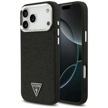 Guess Ümbris Glitter Triangle Logo MagSafe iPhone 17 Pro Max (must)