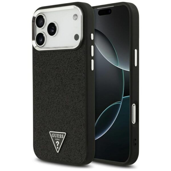 Guess Ümbris Glitter Triangle Logo MagSafe iPhone 17 Pro Max (must)
