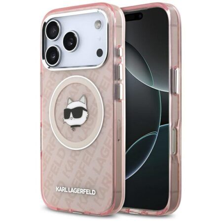 Karl Lagerfeld IML Choupette Head Logo MagSafe Case for iPhone 17 Pro Max (roosa)