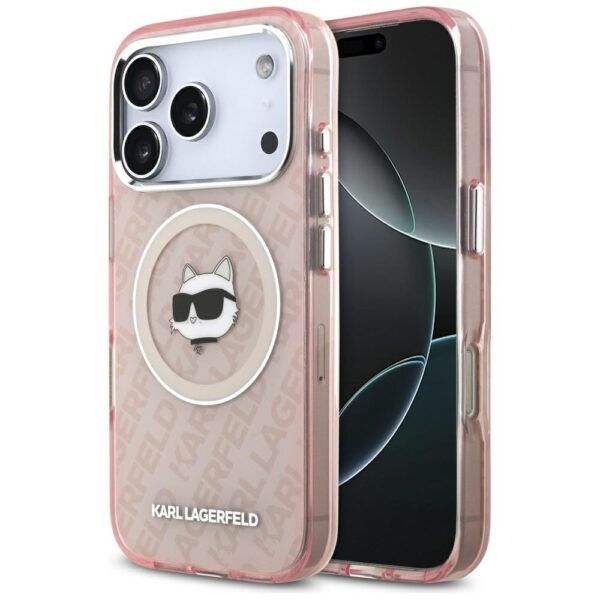 Karl Lagerfeld IML Choupette Head Logo MagSafe Case for iPhone 17 Pro Max (roosa)
