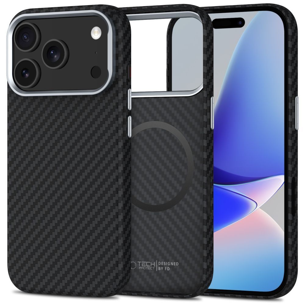 Ümbris Tech-Protect Ion Carbon Style MagSafe iPhone 17 (must)