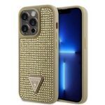 Guess Ümbris GUHCP15LHDGTPD Rhinestones Triangle Metal Logo iPhone 15 Pro (kuldne)