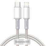 Juhe Baseus CATLGD-02 High Density Braided Charging Data Cable Type-C - Lightning 20W 1m (valge)