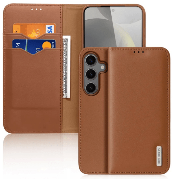 Ümbris kaanega Dux Ducis Hivo Genuine Leather Samsung S25 Plus (pruun)