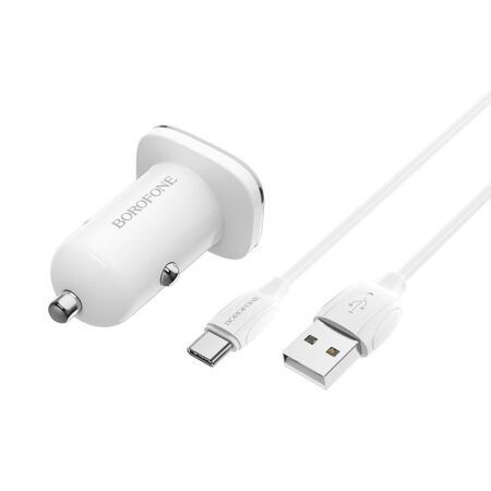 Autolaadija Borofone BZ12A USB + Type-C (2.4A /valge) Autolaadija Borofone BZ12A USB + Type-C (2.4A /valge)