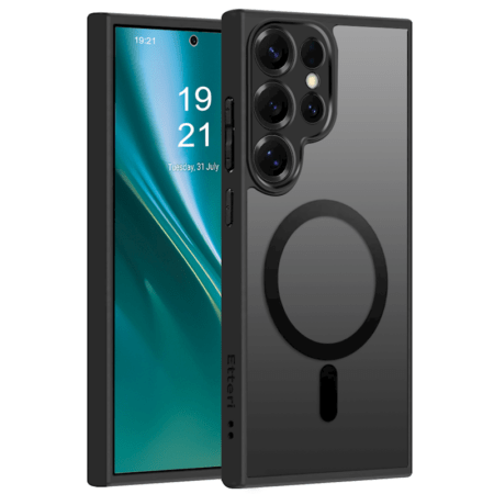 Ümbris Etteri silicone Matt MagSafe Samsung S25 Ultra (must)