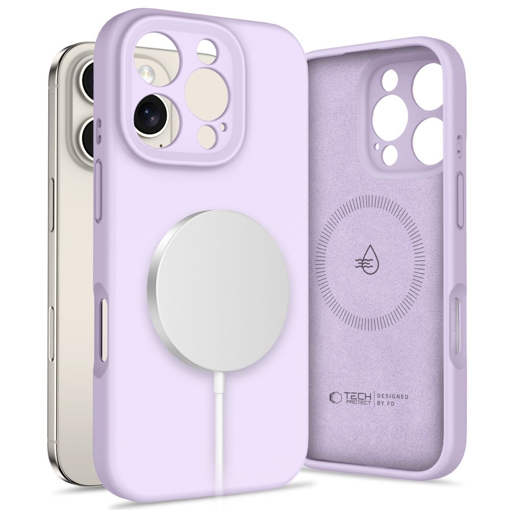 Ümbris Tech-Protect Liquid Silicone MagSafe iPhone 16 Pro Max (lilla)