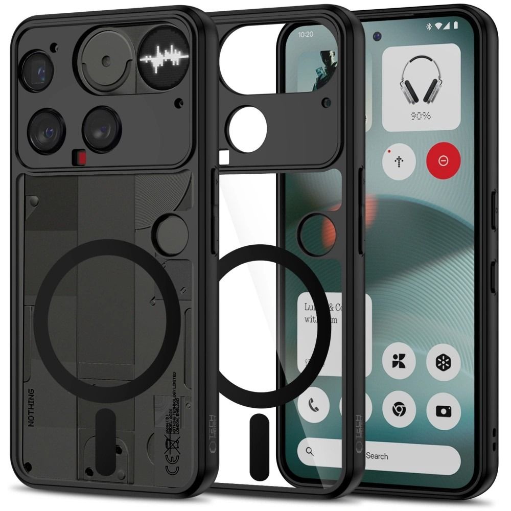 Ümbris Tech-Protect Magmat Magsafe Nothing Phone 3 (läbipaistev / must)