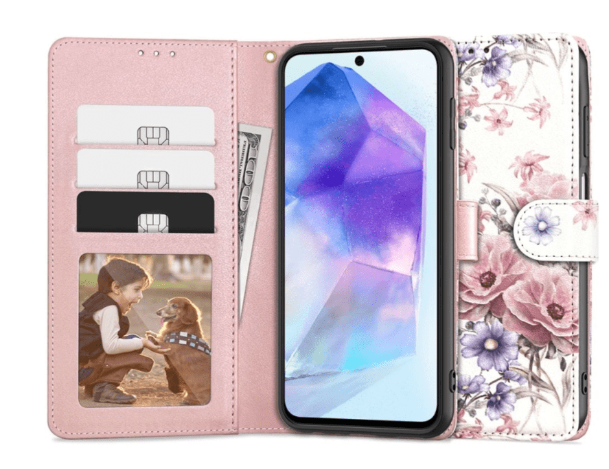 Ümbris Tech-Protect Wallet Samsung A55 5G (roosa)