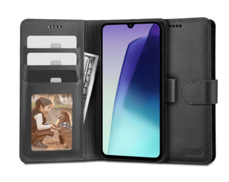 Ümbris kaanega Smart Magnetic Xiaomi Redmi 14C / Redmi A4 / Poco C75 (must)