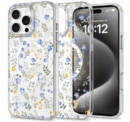 Ümbris Tech-Protect Magmat MagSafe iPhone 16 Pro Max (läbipaistev / lilled)