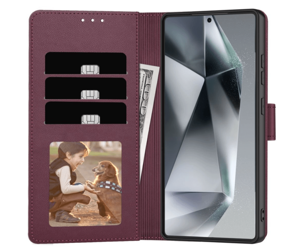 Ümbris Tech-Protect Wallet Samsung A56 (viinamari)