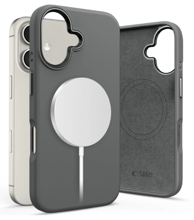 Ümbris Tech-Protect Silicone PU MagSafe iPhone 16 (hall)