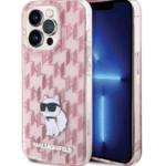 Ümbris Karl Lagerfeld Monogram Choupette iPhone 15 Pro Max (roosa)