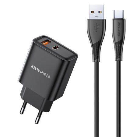 Charger Awei PD81T-EU 22.5W USB-A / USB-C + USB-A to USB-C 1m (must)